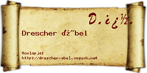 Drescher Ábel névjegykártya